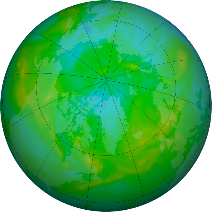 Arctic ozone map for 06 August 2001